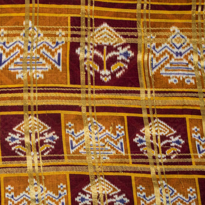 Sanskriti Vintage Saree Green Pure Cotton Patan Patola Ikat Print-Woven 5 YDSari