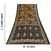 Sanskriti Vintage Sarees Brown Pure Cotton Batik Printed Sari 5+yd Craft Fabric
