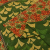 Sanskriti Vintage Sarees Grøn 100% Ren Bomuld Trykt Sari 5+ yard Håndværksstof