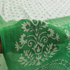 Sanskriti Vintage Sarees White & Green Pure Cotton Print Sari 5+yd Craft Fabric