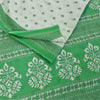 Sanskriti Vintage Sarees White & Green Pure Cotton Print Sari 5+yd Craft Fabric