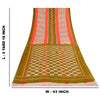 Sanskriti Vintage Sarees Multicolor Pure Cotton Ikat Printed Sari Craft Fabric