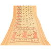 Sanskriti Vintage Sarees Peach Women Deer Pure Cotton Printed Sari 5+yd Fabric