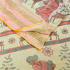 Sanskriti Vintage Sarees Peach Women Deer Pure Cotton Printed Sari 5+yd Fabric