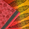 Sanskriti Vintage Sarees Red & Yellow Pure Cotton Printed Sari 5+yd Craft Fabric