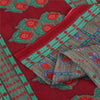 Sanskriti Vintage Sarees Indian Gray Pure Cotton Printed Sari 5+yd Craft Fabric