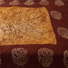 Sanskriti Vintage Sarees Brown Batik Work Pure Cotton Sari 5+yd Craft Fabric