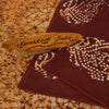 Sanskriti Vintage Sarees Brown Batik Work Pure Cotton Sari 5+yd Craft Fabric
