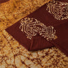 Sanskriti Vintage Sarees Brown Batik Work Pure Cotton Sari 5+yd Craft Fabric