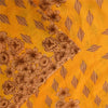 Sanskriti Vintage Sarees Indian Yellow Pure Cotton Print Sari 5+yd Craft Fabric