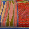 Sanskriti Vintage Sarees Reddish Orange Pure Cotton Print Sari 5+yd Craft Fabric