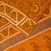 Sanskriti Vintage Sarees Indian Saffron Pure Cotton Print Sari 5+yd Craft Fabric