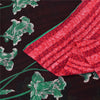 Sanskriti Vintage Sarees Indian Red Pure Cotton Printed Sari 5+yd Craft Fabric