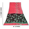 Sanskriti Vintage Sarees Indian Red Pure Cotton Printed Sari 5+yd Craft Fabric