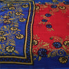 Sanskriti Vintage Sarees Red & Blue Pure Cotton Printed Sari 5+yd Craft Fabric