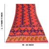 Sanskriti Vintage Sarees Pink & Purple Pure Cotton Print Sari 5+yd Craft Fabric