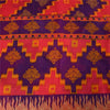 Sanskriti Vintage Sarees Pink & Purple Pure Cotton Print Sari 5+yd Craft Fabric