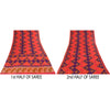 Sanskriti Vintage Sarees Pink & Purple Pure Cotton Print Sari 5+yd Craft Fabric