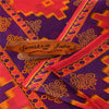 Sanskriti Vintage Sarees Pink & Purple Pure Cotton Print Sari 5+yd Craft Fabric