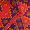 Sanskriti Vintage Sarees Pink & Purple Pure Cotton Print Sari 5+yd Craft Fabric