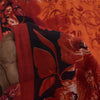 Sanskriti Vintage Sarees Indian Orange Pure Cotton Print Sari 5+yd Craft Fabric