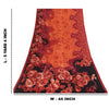 Sanskriti Vintage Sarees Indian Orange Pure Cotton Print Sari 5+yd Craft Fabric