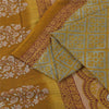 Sanskriti Vintage Sarees Indian Green Pure Cotton Printed Sari 5+yd Craft Fabric