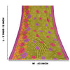 Sanskriti Vintage Sarees Green Pure Cotton Floral Printed Sari 5+yd Craft Fabric