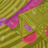Sanskriti Vintage Sarees Green Pure Cotton Floral Printed Sari 5+yd Craft Fabric