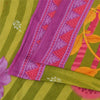 Sanskriti Vintage Sarees Green Pure Cotton Floral Printed Sari 5+yd Craft Fabric
