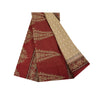 Sanskriti Vintage Sarees Cream Pure Cotton Floral Printed Sari 5+yd Craft Fabric