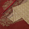 Sanskriti Vintage Sarees Cream Pure Cotton Floral Printed Sari 5+yd Craft Fabric