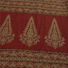 Sanskriti Vintage Sarees Cream Pure Cotton Floral Printed Sari 5+yd Craft Fabric