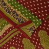 Sanskriti Vintage Sarees Indian Red Pure Cotton Printed Sari 5+yd Craft Fabric