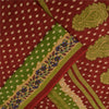Sanskriti Vintage Sarees Indian Red Pure Cotton Printed Sari 5+yd Craft Fabric
