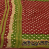Sanskriti Vintage Sarees Indian Red Pure Cotton Printed Sari 5+yd Craft Fabric