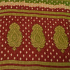 Sanskriti Vintage Sarees Indian Red Pure Cotton Printed Sari 5+yd Craft Fabric