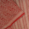 Sanskriti Vintage Sarees Red Pure Cotton Geometric Print Sari 5+yd Craft Fabric
