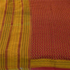 Sanskriti Vintage Sarees Indian Red Pure Cotton Floral Printed Sari 5+yd Fabric