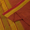 Sanskriti Vintage Sarees Indian Red Pure Cotton Floral Printed Sari 5+yd Fabric