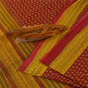 Sanskriti Vintage Sarees Indian Red Pure Cotton Floral Printed Sari 5+yd Fabric