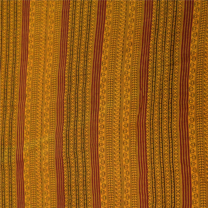 Sanskriti Vintage Sarees Indian Red Pure Cotton Floral Printed Sari 5+yd Fabric