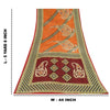 Sanskriti Vintage Sarees Orange Pure Cotton Floral & Geometric Print Sari Fabric