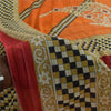 Sanskriti Vintage Sarees Orange Pure Cotton Floral & Geometric Print Sari Fabric