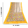 Sanskriti Vintage Sarees Pale Cream Pure Cotton Printed Sari 5+yd Craft Fabric