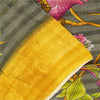 Sanskriti Vintage Sarees Pale Cream Pure Cotton Printed Sari 5+yd Craft Fabric