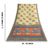 Sanskriti Vintage Sarees Indian Ivory Pure Cotton Printed Sari 5+yd Craft Fabric