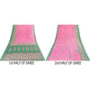 Sanskriti Vintage Sarees Indian Pink Pure Cotton Printed Sari 5+yd Craft Fabric