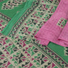 Sanskriti Vintage Sarees Indian Pink Pure Cotton Printed Sari 5+yd Craft Fabric