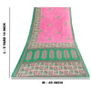 Sanskriti Vintage Sarees Indian Pink Pure Cotton Printed Sari 5+yd Craft Fabric